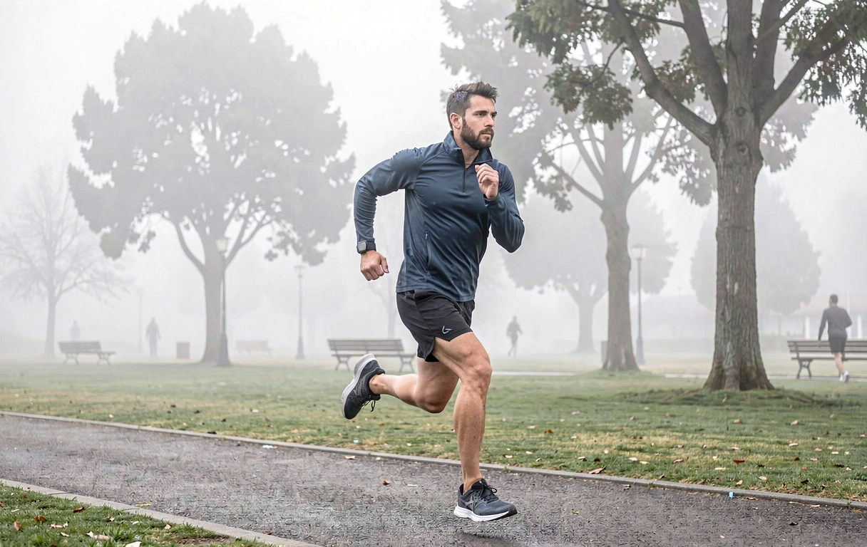 Deportista entrenando en entorno natural